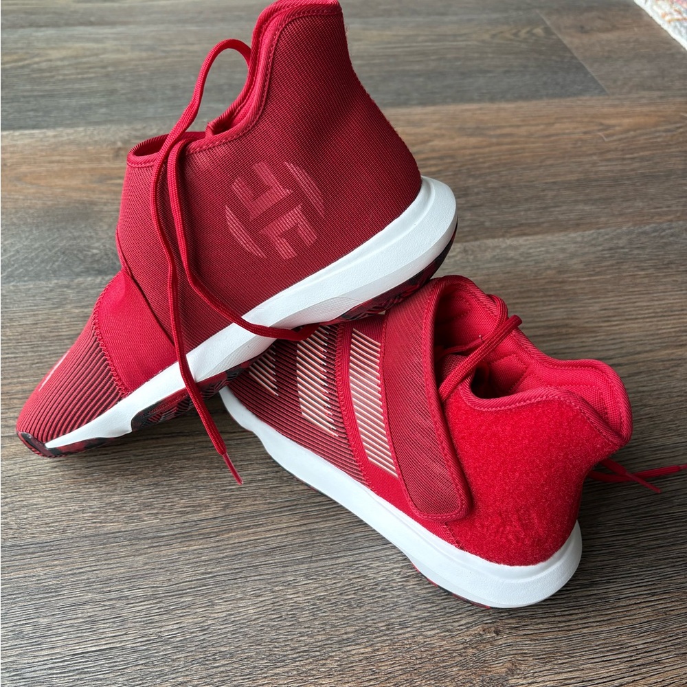 Adidas Red High-Top Basketball Shoes